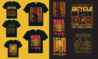Bicycle rider t-shirt design, Bicycle t-shirt design typography vintage, Rider vector for t-shirt design © BlueSkyStudios