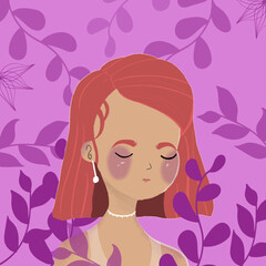girl purple background
