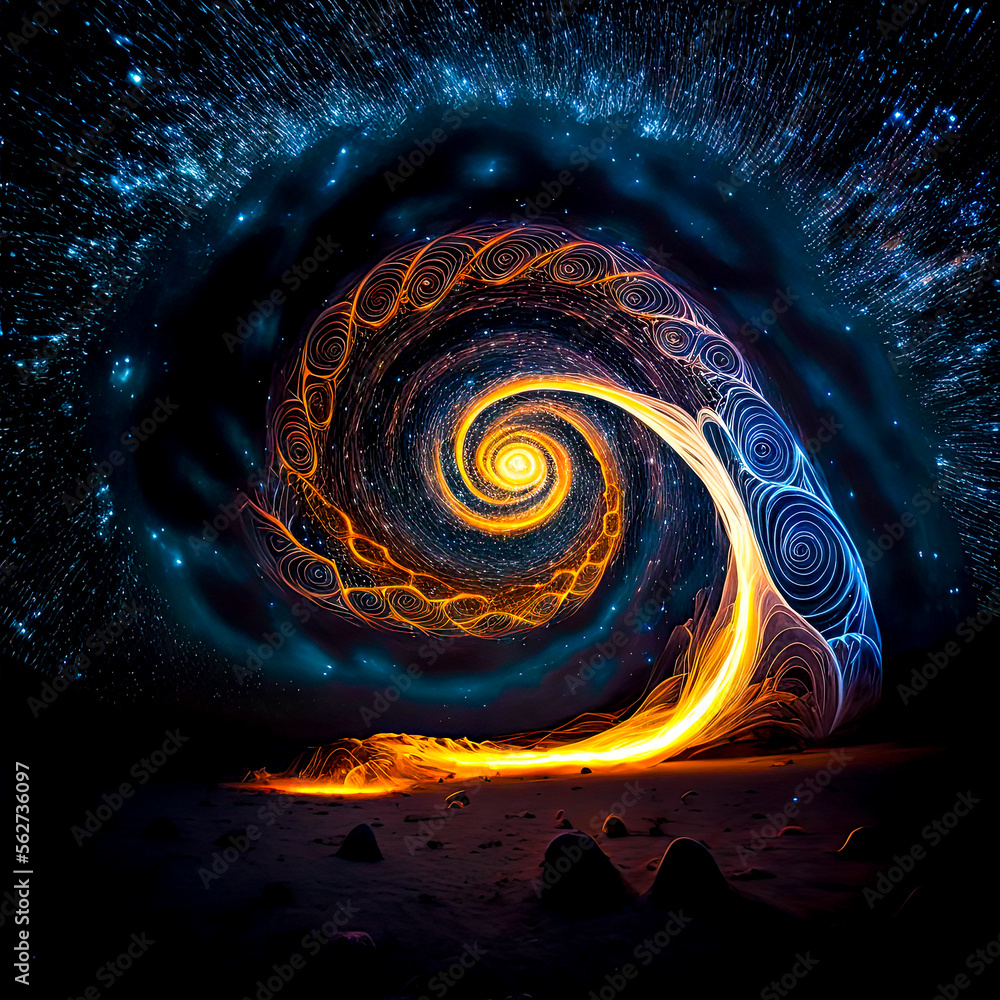 Poster a planet with stars in the background - generative ai