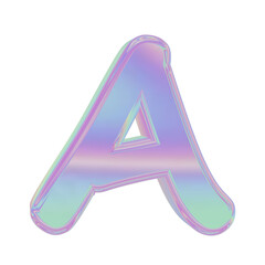 3D holographic alphabet for graphic results or design element