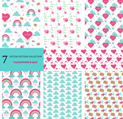 Collection of Vector Patterns Valentine's Day
