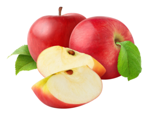 Red apples cut out