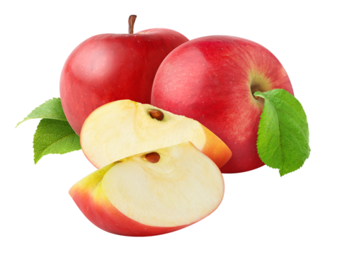 Red apples cut out