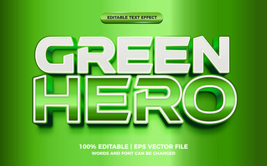 green hero glossy bold 3d editable text effect