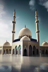 Fototapeta na wymiar blue mosque- Created with Generative AI Technology