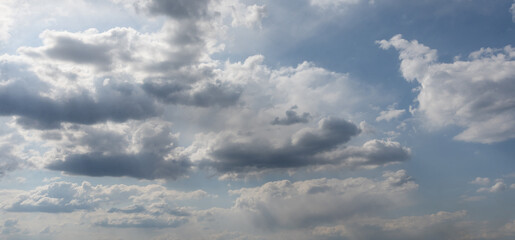 Blue sky with white clouds.