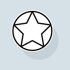Stars in a circle line icon. Liked, rating, favorites, new year, christmas, rate the service, like, dislike, pie chart, stars. Feedback concept. Vector sticker line icon on white background