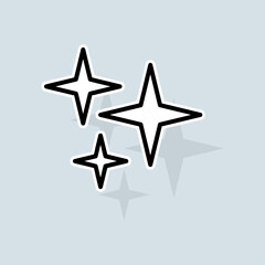 Twinkling stars line icon. Liked, like, rating, favorites, new year, christmas, rate the service, dislike, pie chart, stars. Feedback concept. Vector sticker line icon on white background