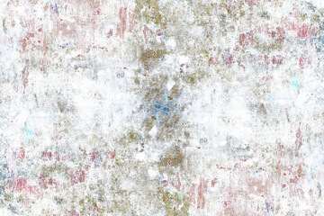 Concrete plaster wall with damaged old paint