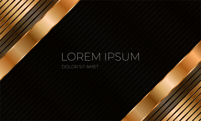 Black background with golden stripes combinations vector template