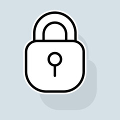 Open lock line icon. Key, closed, password, safety, privacy, unlock, secure, access, secret. Secure concept. Vector sticker line icon on white background