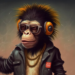 potrait of a costum monkey