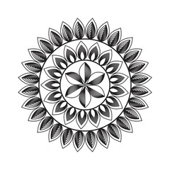 Mandala Design Decorative Pattern Decoration Snowflake on black Flower Pattern Design