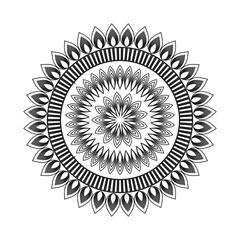Mandala Design Decorative Pattern Decoration Snowflake on black Flower Pattern Design