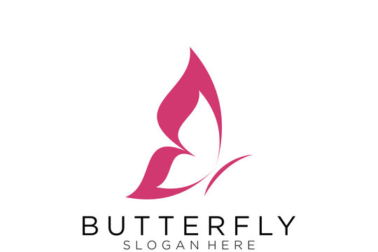 Red Butterfly vector illustration. Business sign template for Beauty