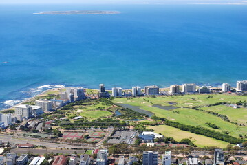 Fototapeta na wymiar Top view of Cape Town, capital of Western Cape, South Africa
