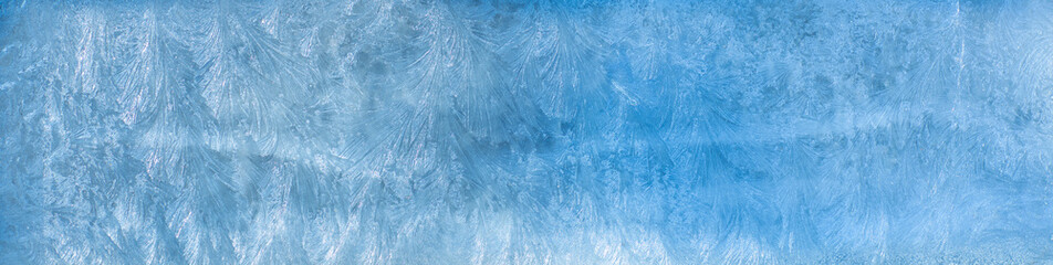 background and texture blue ice surface on glass