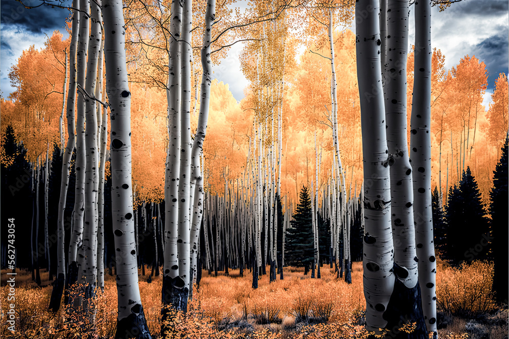 Aufkleber a forest of tall trees - generative ai