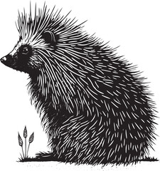 Sitting porcupine