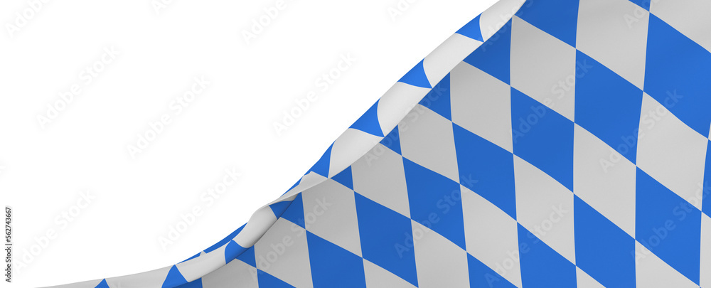 Wall mural bavarian flag wide panorama oktoberfest background with white blue bavaria isolated white background