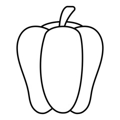 Black Line Pepper Paprika Icon Clipart for Vegetables and Spices Vector Illustration