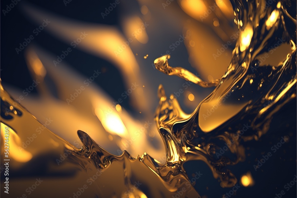 Poster a close up of a liquid or liquid with a black background and a yellow background with a black border