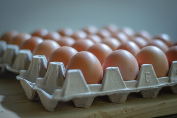 Fresh eggs. Consumer issue of the price of fresh chicken eggs is expensive in the market