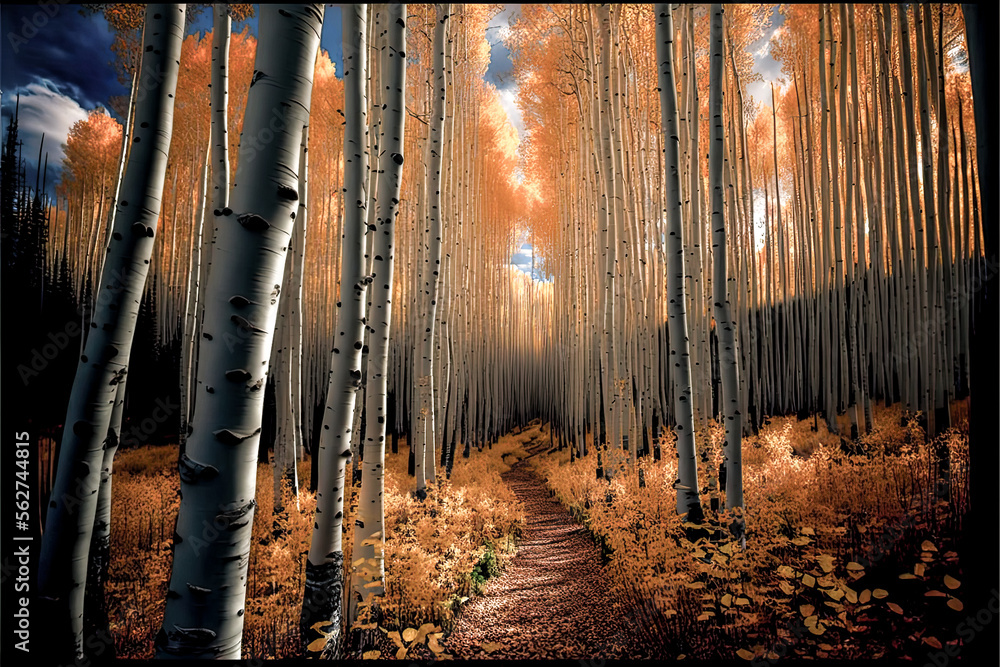 Poster a forest with tall trees - generative ai