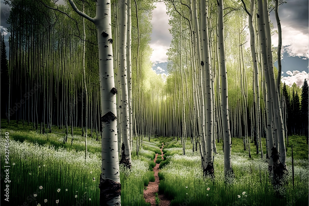 Poster a forest of tall trees - generative ai