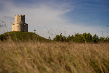 castle on the hill view from a field
