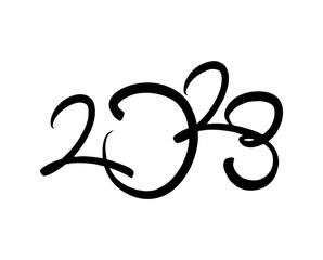 2023 number on white background. 2023 logo text design. Design template Celebration typography poster, banner or greeting card for Happy new year	