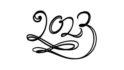 2023 number on white background. 2023 logo text design. Design template Celebration typography poster, banner or greeting card for Happy new year	