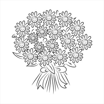 recommend clip art: Hand drawn Bouquet of chrysanthemum flowers. Gift flowers chrysanthemum bouquet isolated on white background. Postcard Beautiful bouquet of flowers. chrysanthemum floral vector illustration