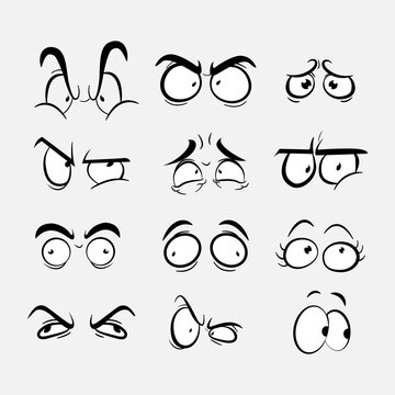 Cartoon Eyes - Comic eyes, caricature eyes - vector