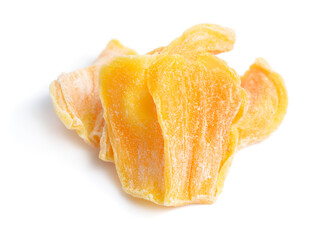Fototapeta na wymiar Dried jackfruit chips isolated on white background