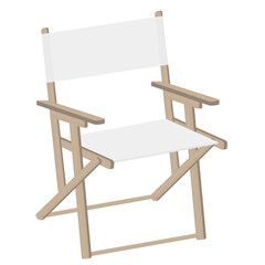 Black Director Chair on png white transparent background 02