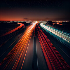 Generative Art Highway at Night