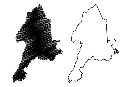 Itabuna municipality (Bahia state, Municipalities of Brazil, Federative Republic of Brazil) map vector illustration, scribble sketch Itabuna map