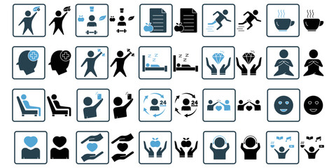 Lifestyle illustration icon set. Solid icon style. Simple vector design editable