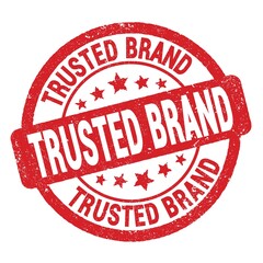 TRUSTED BRAND text written on red round stamp sign.