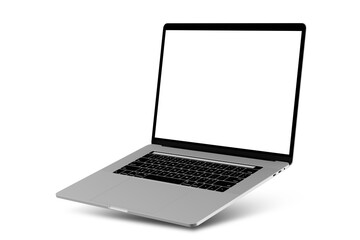 Isolated laptop with touch bar angle view