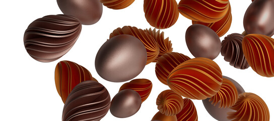 Luxury golden easter eggs isolated