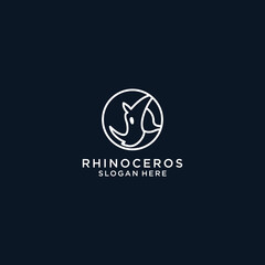 Rhinoceros logo vector icon design template	
