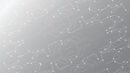 Grey white Abstract technology background, Hi tech digital connect, communication, High technology concept