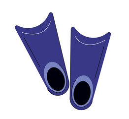 Foot diving fins isolated