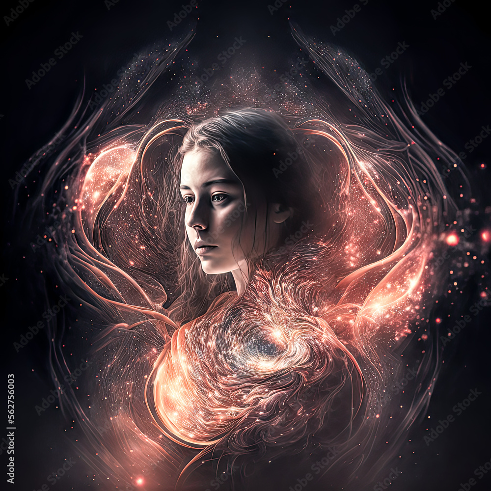 Poster a person with a light behind the - generative ai