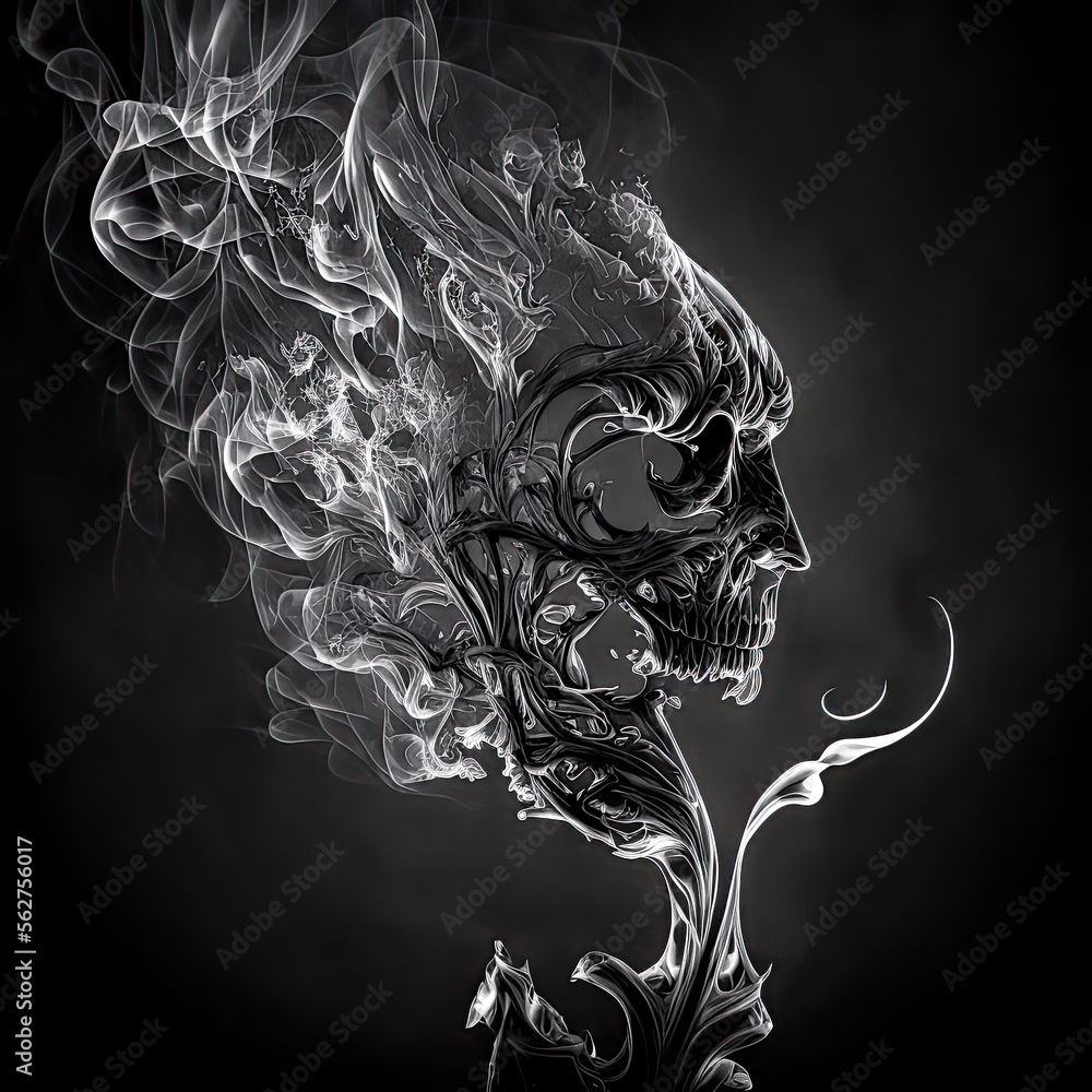 Poster a black and white image of a brain - generative ai