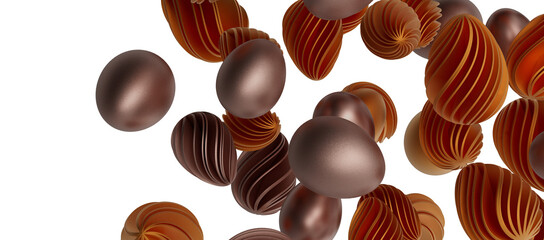 Luxury golden easter eggs isolated