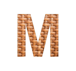 Uppercase Letter M - Synthetic Rattan Background