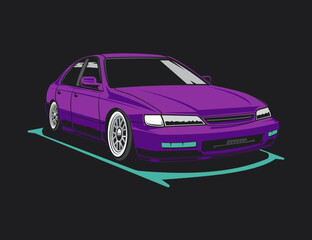 Fototapeta na wymiar purple vehicle car color scheme with black backgound vector design illustration graphic